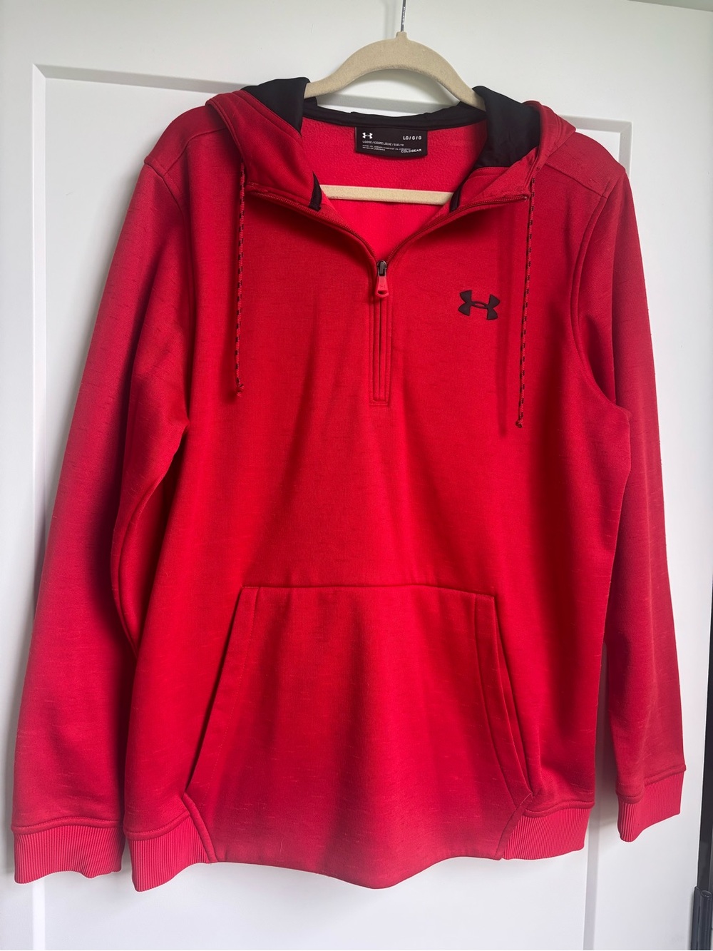 LG under armour Red Half-Zip Pullover Hoodie with Black Accents